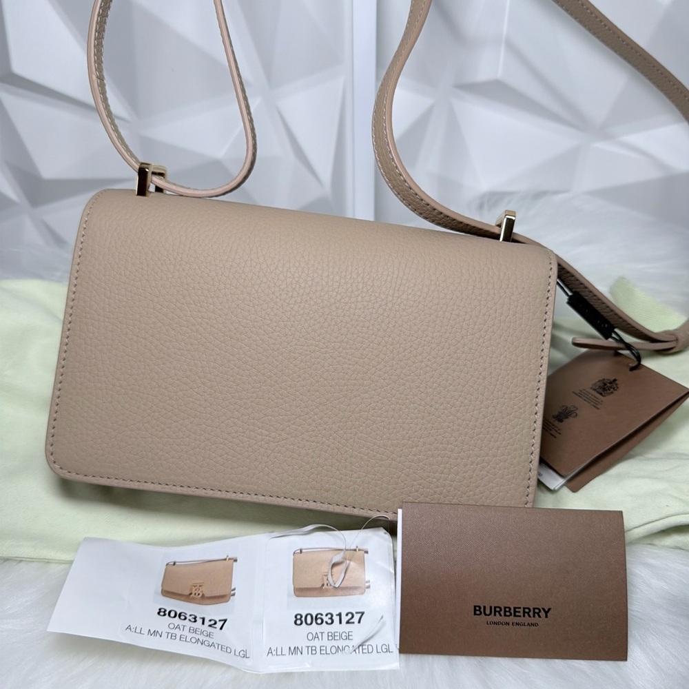 NWT Burberry Tan Leather Crossbody Bag - Picture 8 of 12
